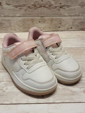 Nautica Almina Girls Toddler Sneaker Shoes - White/Pink Glitter - Size 7